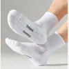 Calcetines Blancos para Hombre, con Planta de Toalla, Estilo Primavera y Otoño, Calcetines de Algodón de Caña Media, Absorbentes de Sudor, Calcetines Deportivos Largos Espesados para Hombre, Calcetines de Baloncesto