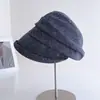 Sombrero de Pescador a la Moda Estilo Japonés con Visera Curvada para Mujer Otoño Elegante Versátil Sombrero Cubo de Carácter para Salidas de Compras Sombrero de Sol con Sombra