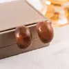 Pendientes de Resina Aguja de Plata con Letra C Maillard, Simples y Versátiles, Pendientes de Moda y Elegantes con un Toque Nicho de Alta Gama