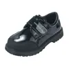 Sapatos de Couro Estilo College para Crianças 2026 Novo Modelo de Outono para Meninos Antiderrapantes Pretos de Performance para Crianças Mais Velhas