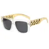 Gafas de Sol de Moda Cadena Grande Dorada Patas Retorcidas Chapadas en Oro Gafas Punk Héroe Local Exhibición Callejera Gafas de Sol Comercio Exterior Transfronterizo