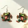 Pendientes de Acrílico 2D de Rana Lindos y Originales de Venta Caliente Transfronteriza con Diseño Divertido y Creativo Pendientes de Acrílico de Animal