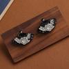 Pendientes Nacionales de Moda Estilo Chino Nuevo con Borla de Perlas en Forma de Abanico para Mujer Pendientes Retro Estilo Chino con Cierre de Seguridad Pendientes para Ropa Antigua Hanfu