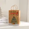 Bolsas de Papel Kraft de la Serie Navideña Más Vendida Transfronteriza, Bolsas de Regalo tipo Cartuchera para Niños, Bolsas tipo Cartuchera para Fiestas en Centros Comerciales