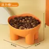 Suprimentos para Animais de Estimação Cor Macaron Protetor de Pescoço Boca Oblíqua Anti-Choque Plástico Perna de Elefante Tigela para Gato de Perna Alta Tigela para Gato Atacado