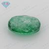 Anillo ovalado con piedra desnuda de esmeralda colombiana sintética en forma de huevo de Huagang Gem, adorno de anillo con gema de cuentas