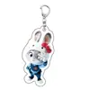 Zootopia Periférico Desenho Animado Judy Nick Pingente Casal Acrílico Mochila Escolar Pingente de Chaveiro Pequeno Presente