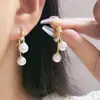 Exquisitos Pendientes de Perlas Estilo Francés para Mujer, Lujo Ligero con un Toque de Alta Gama, Adecuados para Rostros Cuadrados y Redondos, Pendientes Únicos y Súper Hermosos