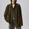 Importada de Etiopía, gamuza de oveja de raza mixta ligera y delicada, chaqueta de gamuza minimalista de corte holgado 2026