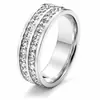 Venta Caliente Transfronteriza Anillo de Acero de Titanio con Circonita Lleno de Estrellas Anillo de Pareja Atmósfera Simple Anillo de Diamante Fabricante de Joyería Suministro Directo