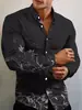 Camisa de hombre de otoño nueva con estampado digital 3D transfronteriza europea y americana, camisa de manga larga con solapa, estampado genial