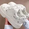 Nuevas Zapatillas Deportivas para Mujer de Moda Verano 2026 Azul Claro Lindas Estampadas Suela Gruesa Versátiles Casuales para Estudiantes
