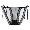 Ropa interior sexy transparente de tiro bajo para mujer, sin costuras, encaje, entrepierna de algodón, transpirable, ultradelgada, malla de puro deseo, calzones para mujer