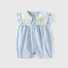 Mameluco de Bebé Verano Delgado Algodón Puro Transpirable Ropón para Casa para Bebés Niñas Mameluco Infantil de Manga Corta Ropa para Aire Acondicionado