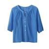 Camisa de Gasa con Cordones y Mangas Tres Cuartos para Mujer Tallas Grandes Inno, Nuevo Estilo de Verano Fresco Top de Manga Corta 222779