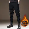 Pantalones Cargo Gruesos de Otoño e Invierno con Múltiples Bolsillos para Hombre, Forrados de Felpa, Pierna Recta, Holgados Casuales Ropa de Trabajo, Duraderos, Talla Extra, Modernos