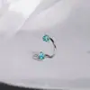 Garra de Dragão em S Zircônia Argola de Lábio Aço Inoxidável Argola de Osso da Orelha Shambala Brilhante Piercing de Lábio Ornamento de Lábio Argola de Lábio em S