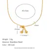 Pendiente Creativo de Acero Inoxidable Chapado en Oro de 18K con Temperamento Europeo y Americano, Diseño de Nicho, para Viajero, Pendientes de Cereza, Collar