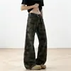 Pantalones casuales camuflaje retro americano para hombre, pantalones acampanados holgados de verano, pantalones casuales rectos de moda