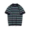 Camiseta Casual de Manga Corta a Rayas Estilo Coreano 2025 Ligero Maduro Estilo Ins Suelta de Diseño Nicho para Hombres Moderna