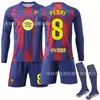 2526 Uniforme de Fútbol de Casa de Manga Larga del Barcelona No. 10 Camiseta Yamal No. 9 Lewandowski Set Nuevo de Invierno Otoño