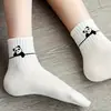 Calcetines para Mujer para Primavera y Otoño, Delgados y Transpirables, Diseño Lindo de Dibujos Animados para Niñas, Calcetines Blancos Cortos de Verano, Estilo Trendy Ins, Al por Mayor en Stock
