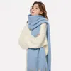 Bufanda de Color Sólido Chal de Imitación Cachemir Bufanda de Invierno para Mujer Otoño e Invierno Estilo Coreano Bufanda Blanca de Mohair