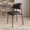 Mesa de Negociación y Sillas de una Pieza Empacadas Suavemente para Uso Doméstico, Arte de Hierro, Cuero Simple, Venta al por Mayor para Dormitorios, Silla de Estilo Italiano, Silla de Recepción con Respaldo, Silla de Comedor