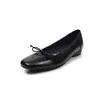 Zapatos de moda de nicho de 2 cm con lazo poco profundo, nuevo estilo otoño 2026, zapatos de cuero para mujer sin cordones de punta redonda y tacón bajo