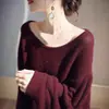 Tejido Azul Marino para Mujer Estilo Perezoso Nuevo Estilo 2025 Estilo Coreano de Gama Alta Ropa de Otoño e Invierno