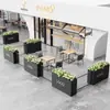 Combinación de Macetero de Acero Inoxidable Asiento Exterior Divisor Canaleta para Flores Patio Balcón Oficina de Ventas Banco de Calle Patio Exterior