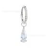Pendientes Colgantes de Aleación de Titanio F136 con Forma de Gota de Agua y Circonita, Clips para Orejas Elegantes con Incrustaciones de Diamante para Mujer, Pendientes para Perforación de Oreja, Aros para Oreja