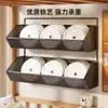 Estante de almacenamiento de pared, esenciales para dormitorio, cesta colgante sin taladro para mesita de noche de dormitorio, solución de almacenamiento de pared para literas superiores de estudiantes