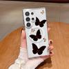 Funda de Teléfono Transparente Magnética Tk's Popular Mariposa Negra Estilo de Alta Gama con Agujero Grande Anti-Caídas para Samsung Galaxy S26