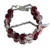 [Sueño Escarlata y Quemadura Solar] Pulsera con Dijes Pequeños Corona Rojo Oscuro el rojo oscuro es blanco