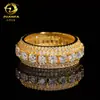 Anillo Zuanfa Nuevo Hip-Hop Europeo y Americano de Plata S925 Incrustado con Moissanita, Anillo de Diamantes Completos para Hombres y Mujeres, Tendencia de Moda Ins