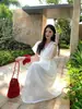 Oferta Especial Sin Devoluciones/Cambios Vestido de Verano Francés de Manga Corta Xiu Xi Xi Color Sólido Falda Pura Deseo Mujer 88505