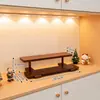 Estante de Almacenamiento de Escritorio de Nogal Madera Maciza Sin Instalación Almacenamiento de Perfumes y Cosméticos Exhibidor de Café de Niveles de Madera