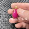 Colgante de jade con forma de huevo optimizado al por mayor, electrochapado al vacío, colgante rosa púrpura, colgante de collar de jade flor de melocotón, colgante de jade