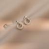 Aretes para Mujer Celebridad de Internet Transmisión en Vivo Mismo Estilo Nuevos Aretes de Circonita Blanca Diseño de Nicho Aretes Elegantes Venta al por Mayor
