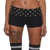 Ropa deportiva americana para mujer estilo 2026 con estampado de patrón de comercio exterior, colores contrastantes, tiro bajo, adelgazante, shorts básicos versátiles ins