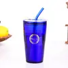 Nuevo Vaso Transparente de una Sola Capa con Popote, Hecho de Vidrio de Borosilicato Alto Resistente al Calor, Diseño Sencillo de Vaso Recto, Alto Valor Estético, Vaso de Agua de Popote de Moda