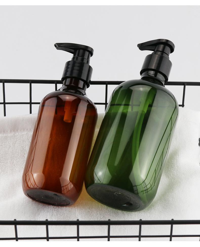 pet乳液瓶洗发水瓶 茶色圆肩按压 护发素瓶