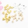 Cuentas sueltas triangulares de oro de 14 quilates, accesorios espaciadores hechos a mano para pulsera, cuentas espaciadoras de plata rota, varios pares