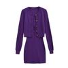 Vestido de Punto Estilo Pura Pasión Ceñido a la Cadera Conjunto de Dos Piezas Otoño Nuevo Falda con Tirantes y Cordón Cárdigan Corto de Punto