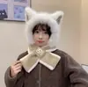 Bufanda Sombrero Relleno Todo en Uno Sombrero Lei Feng para Niñas Invierno Nuevo Lindo Orejas de Zorro Resistente al Frío del Noreste Gorro de Esquí