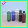 Botella transparente de 100 ml con tapa ordinaria, botella con tapa de rosca azul, botella de 100 ml con tapa de rosca marrón, botella para aceite esencial, botella para loción, botella para hidrosol