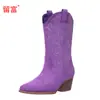 Chegada Nova Outono/Inverno 2026 Em Estoque Comércio Exterior Tamanho Grande Salto Baixo Botas Femininas WISH Botas de Couro Femininas Europeias Americanas