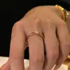 Livro Vermelho Pequeno com Anel Minimalista de Diamante Único Novo Moda Feminina Anel Simples de Luxo Leve