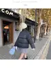 (95% plumón de pato blanco) Chamarra de Plumón Morado Jacinto para Mujer, Estilo Corto Acolchado, Suave, Petite, Cuello Alto, Chaqueta Acolchada Engrosada